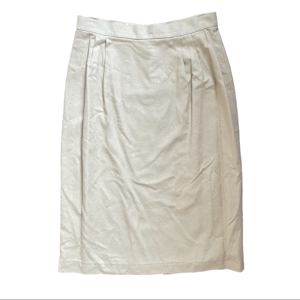 Raw silk midi skirt